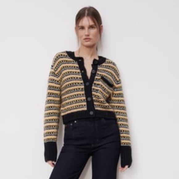 Zara alpaca wool blend cropped heart cardigan button up sweater - Picture 10 of 10